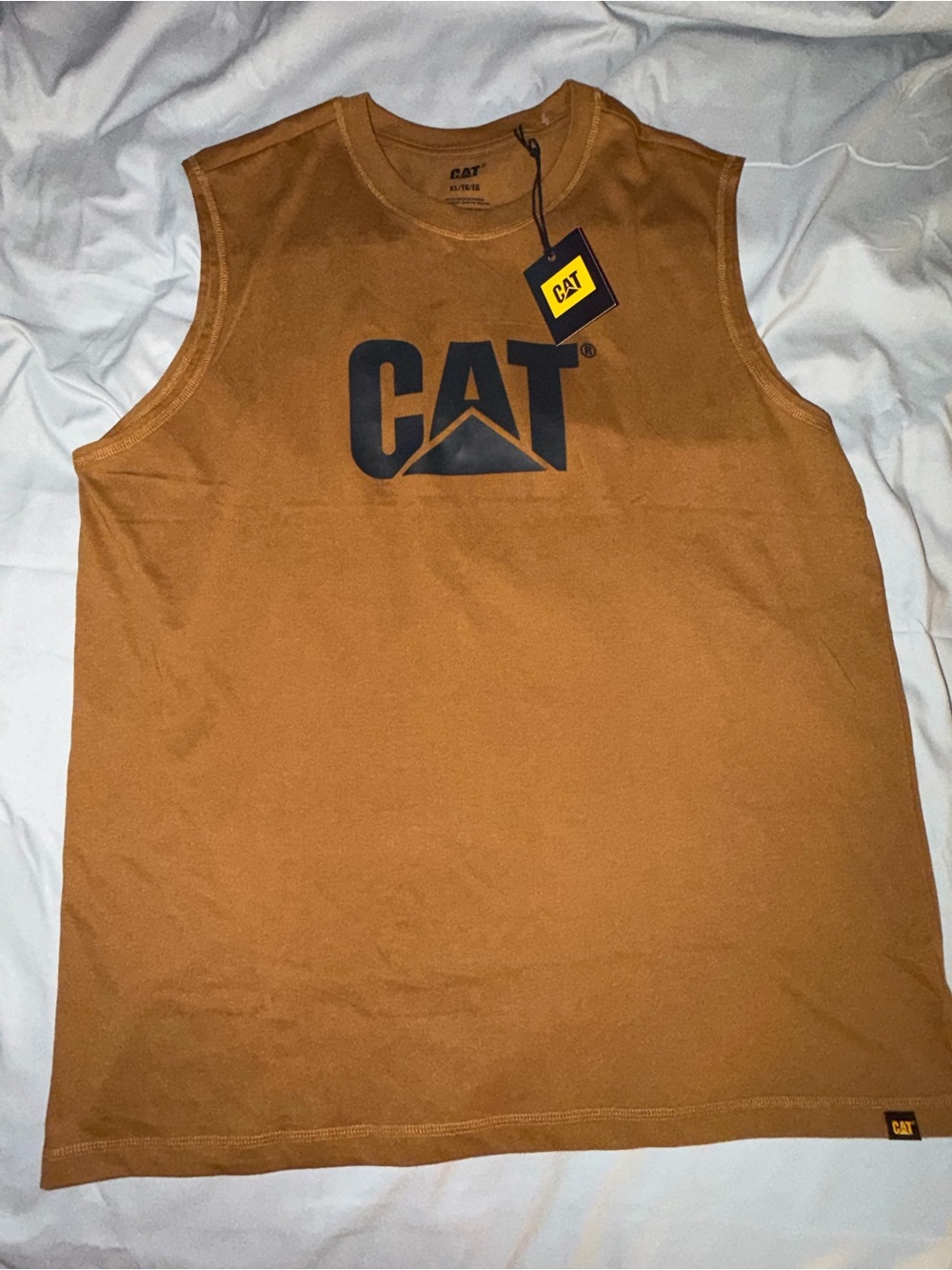 Caterpillar Brown Logo Sleeveless Tank